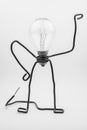 Fantasy figure of a light bulb and wire