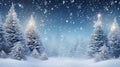 winter wonder land fantasy fir forest in the night under a snowcover Royalty Free Stock Photo