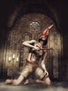 Fantasy flagellant in a chapel