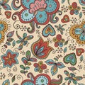 Fantasy floral seamless pattern Royalty Free Stock Photo