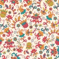 Fantasy floral seamless pattern Royalty Free Stock Photo