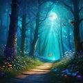 fantasy flower nature wood magic art illustration tale