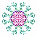 Fantasy flowers in retro, vintage, jacobean embroidery style. Element for design Royalty Free Stock Photo