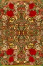 Fantasy Flowers In Retro, Vintage, Jacobean Embroidery Style. Seamless Pattern, On Army White Background. All Over