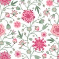 Fantasy flowers seamless pattern. Indian floral style. Chintz fabric, retro, vintage. Royalty Free Stock Photo