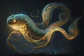 Fantasy fluid and graceful creature, made of flowing tendrils and glowing energy illustration generative ai