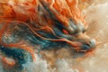 Fantasy flying dragon illustration. AI generative