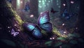 Fantasy Forest Dark Night Magic butterflies