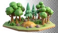 Fantasy forest landscape stylized trees nature environment png transparent image Generative AI Royalty Free Stock Photo