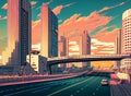 Fantasy futuristic city, ai illustration