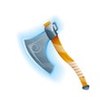 Fantasy game battle axe vector icon