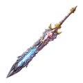 Fantasy Game 2D Assets, Magical Sword, Simple Design