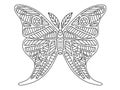 Fantasy geometry hand-drawn ornamental butterfly vector illustration Royalty Free Stock Photo