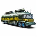 Fantasy Green Army Truck: Realistic Artwork Inspired By Yuan Dynasty Royalty Free Stock Photo