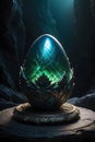 Fantasy green resin dragon egg