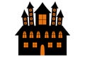 Fantasy Halloween castle gothic house seasonal art creepy illustration artwork Royalty Free Stock Photo