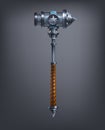 Fantasy hammer weapon for game or cards. Royalty Free Stock Photo