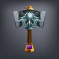 Fantasy hammer weapon for game or cards. Royalty Free Stock Photo