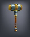 Fantasy hammer weapon for game or cards. Royalty Free Stock Photo