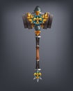 Fantasy hammer weapon for game or cards. Royalty Free Stock Photo