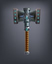 Fantasy hammer weapon for game or cards. Royalty Free Stock Photo