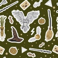 Fantasy Harry Potter, great design for any purpose. Magic seamless pattern. Magic and witchcraft. Hogwarts