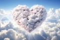 Fantasy heart of clouds against a background of blue sky