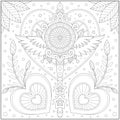 Fantasy heart jewel staff, Adult and kid coloring page for education