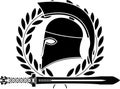 Fantasy hellenic sword and helmet Royalty Free Stock Photo