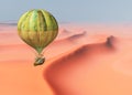 Fantasy hot air balloon over a desert landscape