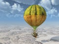 Fantasy hot air balloon over a landscape