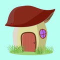 Fantasy house for fairy-tale characters in the style cartoons, vector illustration Royalty Free Stock Photo