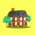 Fantasy house for fairy-tale characters in the style cartoons, vector illustration Royalty Free Stock Photo