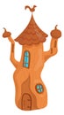 Fantasy house in medieaval style. Cartoon fairy building