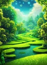 fantasy illustrated green nature