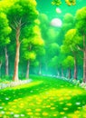 fantasy illustrated green nature