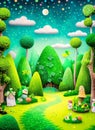 fantasy illustrated green nature