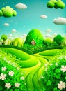 fantasy illustrated green nature