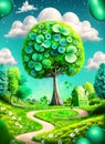 fantasy illustrated green nature