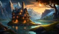 fantasy illustrated landscape