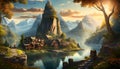 fantasy illustrated landscape