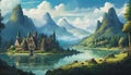 fantasy illustrated landscape