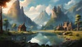 fantasy illustrated landscape