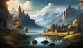 fantasy illustrated landscape