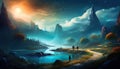 fantasy illustrated landscape