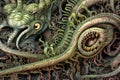 Fantasy illustration of an alien creature in the form of spirals Royalty Free Stock Photo