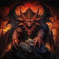 Fantasy illustration of black dragon for album music cover Royalty Free Stock Photo