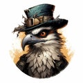 Fantasy Illustration Of An Eagle In A Top Hat Royalty Free Stock Photo