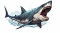 Fantasy Illustration Of Open-mouthed Shark Royalty Free Stock Photo