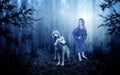 Fantasy, Imagaintation, Nature, Wolf, Wolves, Young Girl Royalty Free Stock Photo